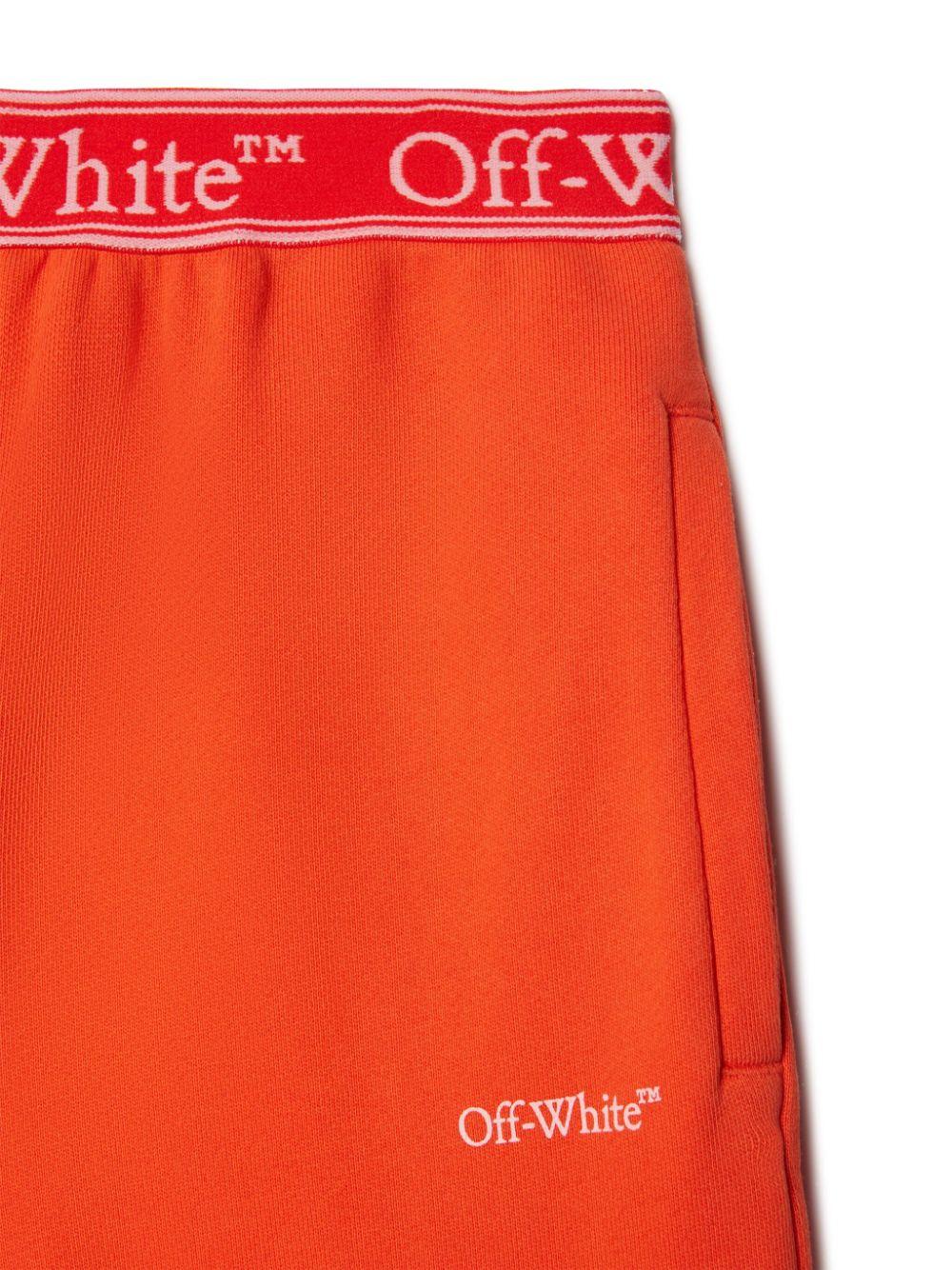 Pantaloni sportivi per bambina Off-White Kids Bookish arancione con fascia logo - Image 3