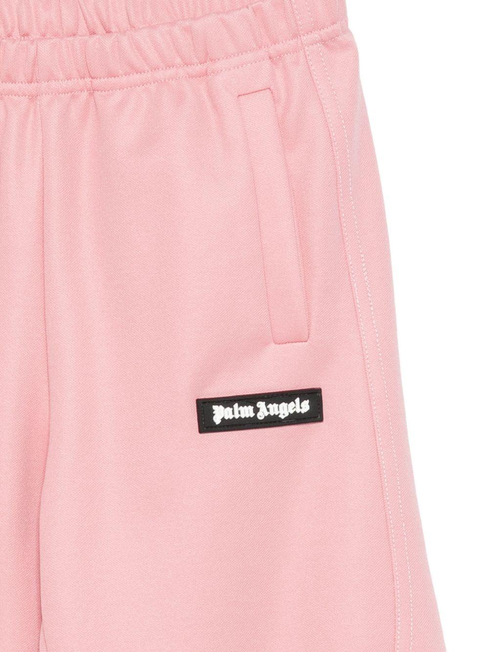 Pantaloni sportivi per bambina Palm Angels Kids rosa con applicazione - Image 2