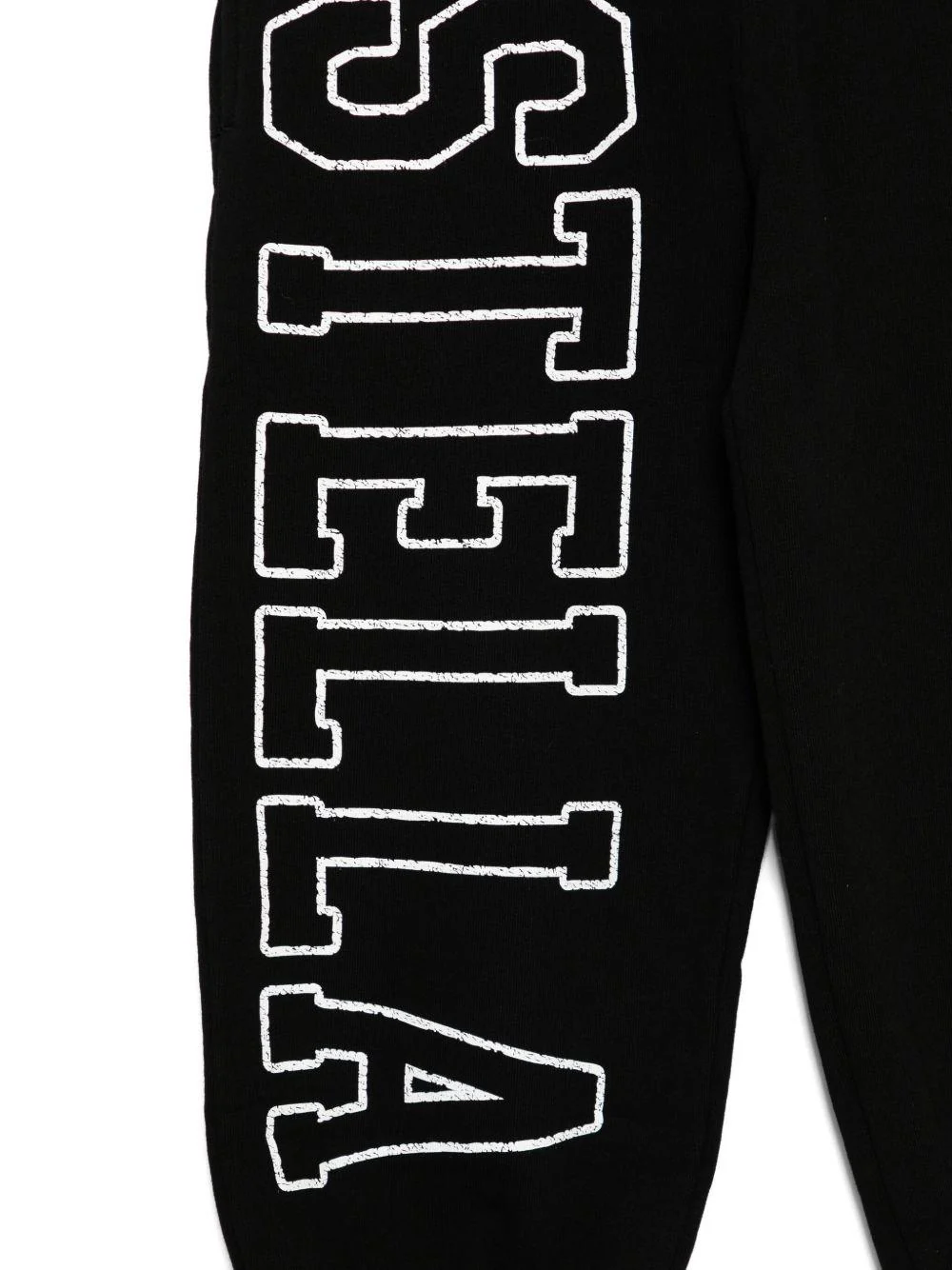 Pantaloni sportivi per bambina Stella McCartney Kids nero con stampa logo sulla gamba - Image 2