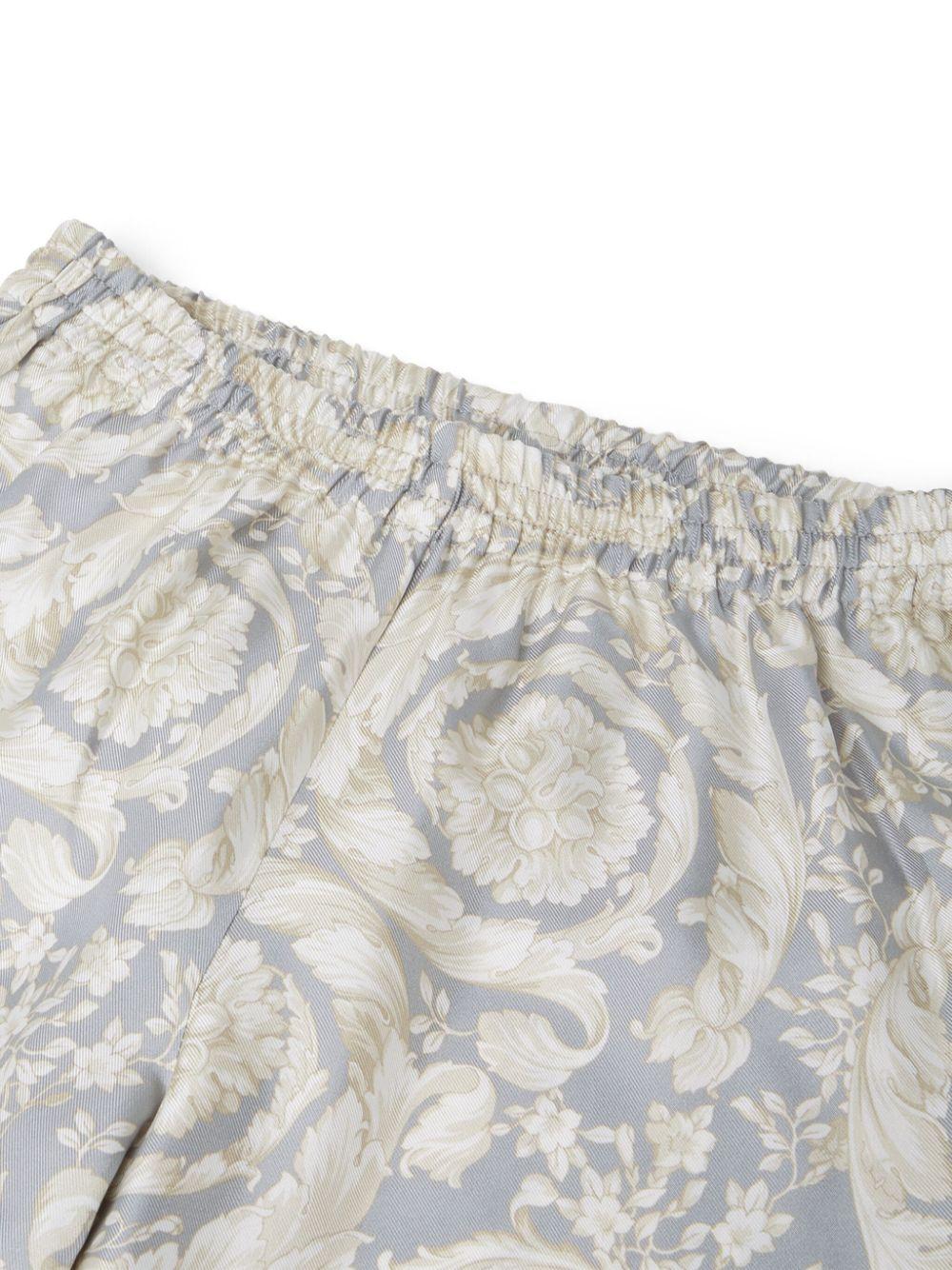 Pantaloni sportivi per bambina Versace Kids grigio con stampa Barocco - Image 3