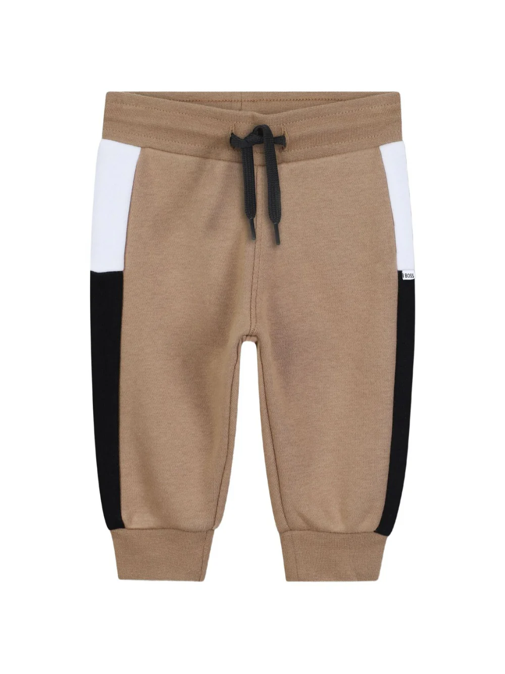 Pantaloni sportivi per bambino Boss Kids beige con inserti laterali a contrasto