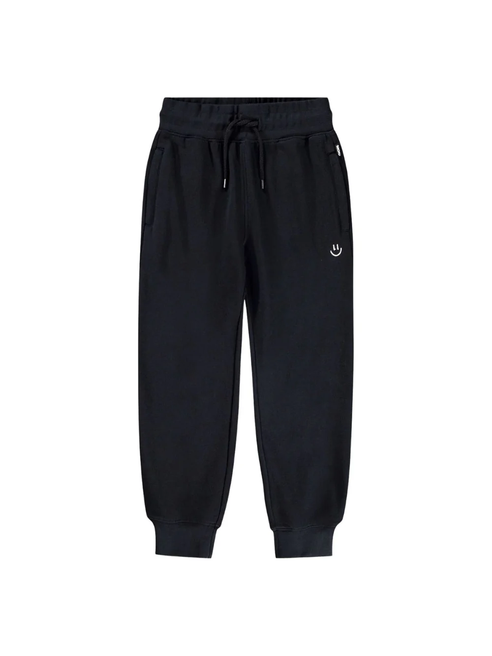Pantaloni sportivi per bambino Molo Alvar nero con orli alle caviglie elasticizzati