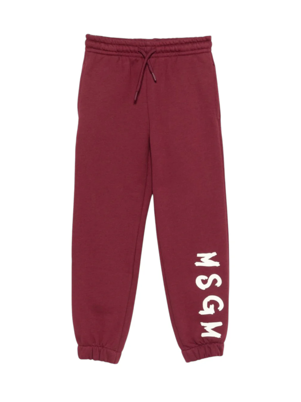 Pantaloni sportivi per bambino MSGM Kids bordeaux con polsini elasticizzati