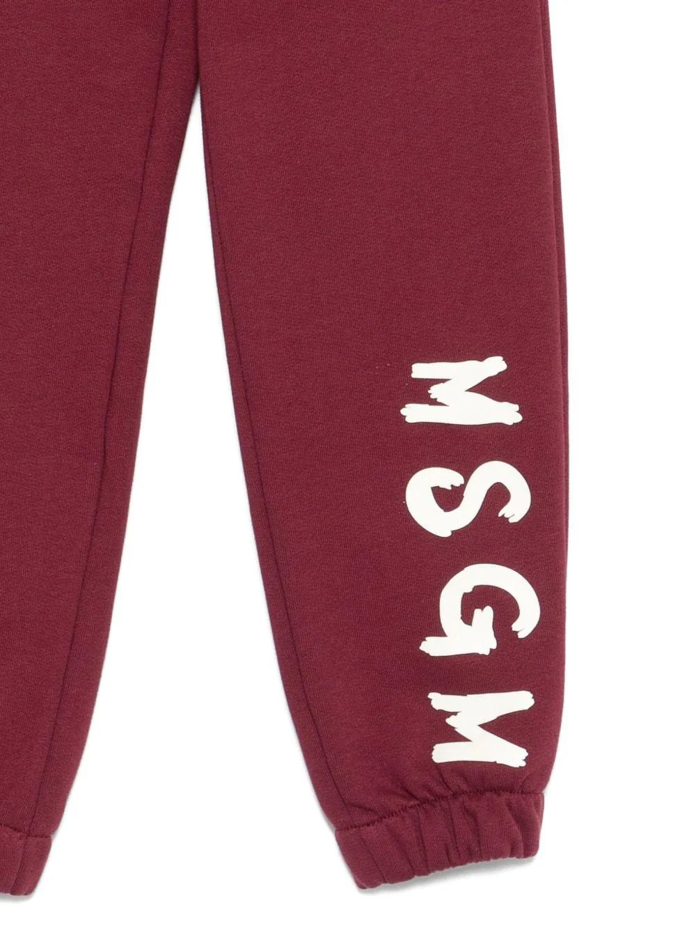 Pantaloni sportivi per bambino MSGM Kids bordeaux con polsini elasticizzati - Image 3