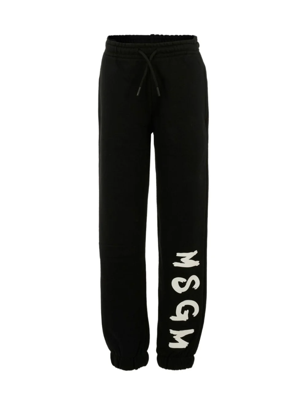 Pantaloni sportivi per bambino MSGM Kids nero con polsini elasticizzati