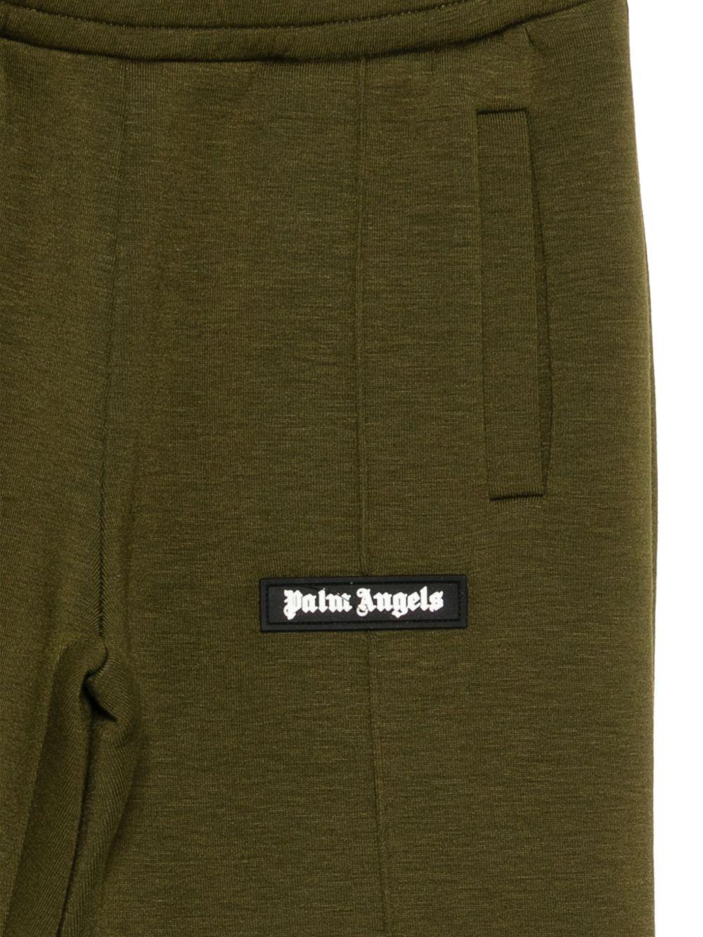 Pantaloni sportivi per bambino Palm Angels Kids verdi con applicazione con logo - Image 3