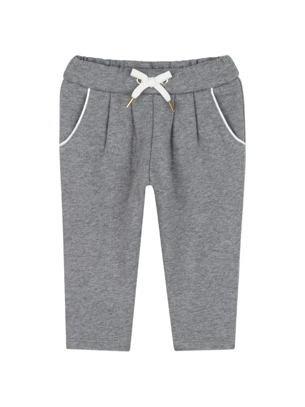 Pantaloni sportivi per neonata Chloé Kids grigi con dettaglio con coulisse