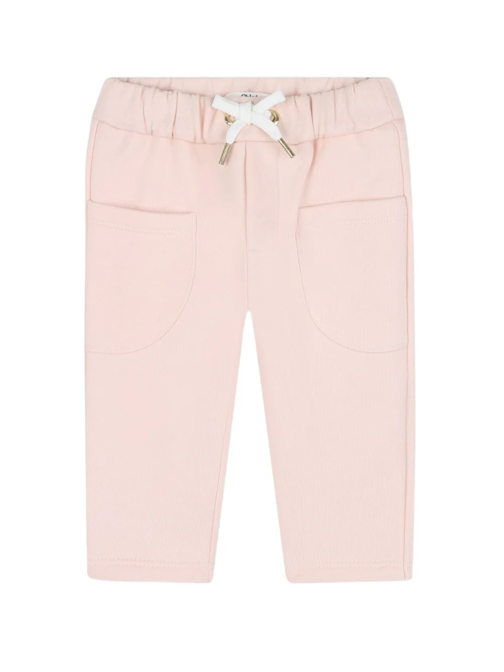 Pantaloni sportivi per neonata Chloé Kids rosa in cotone con vita elasticizzata