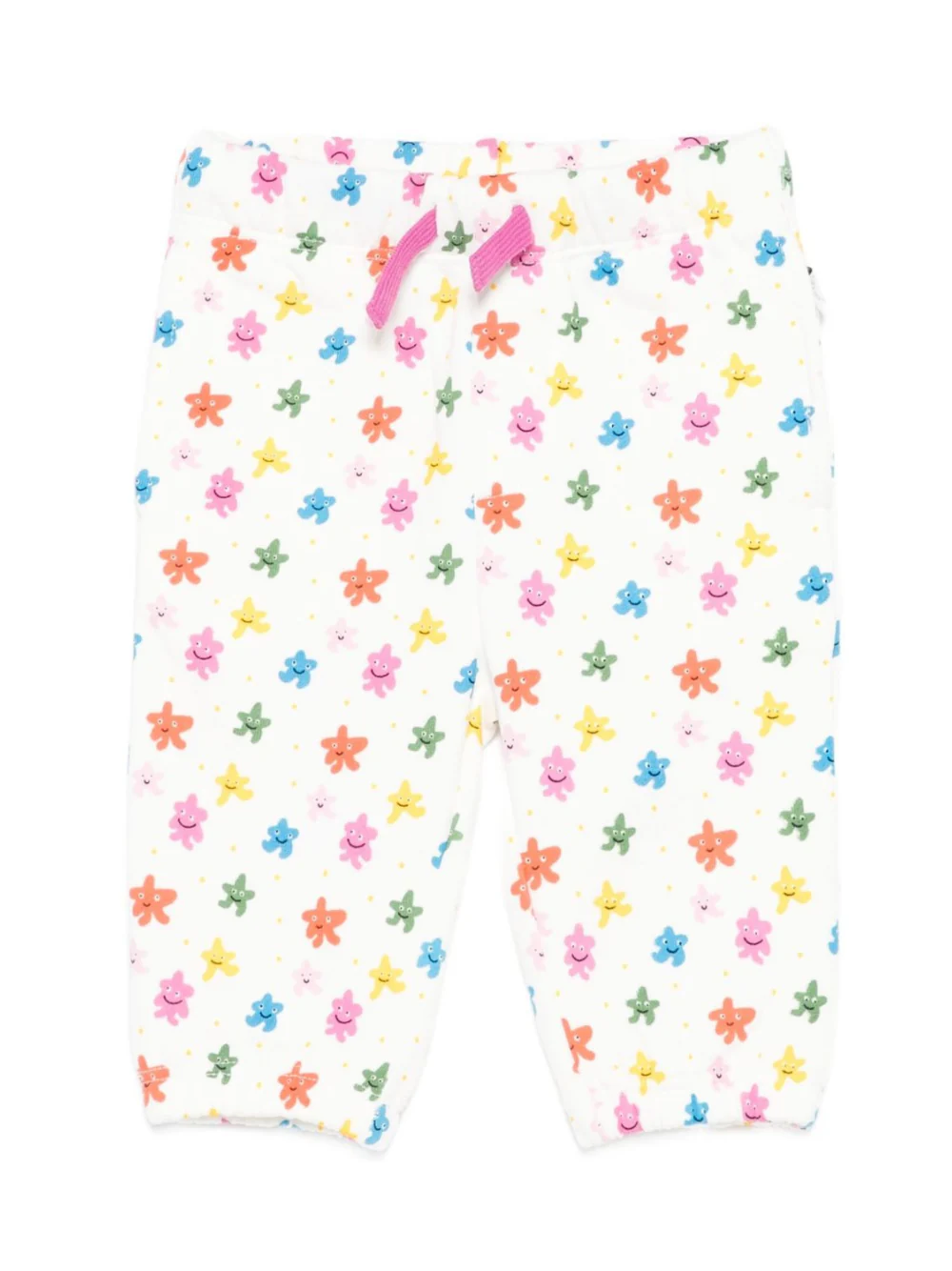 Pantaloni sportivi per neonata Stella McCartney Kids bianco con stelle all-over