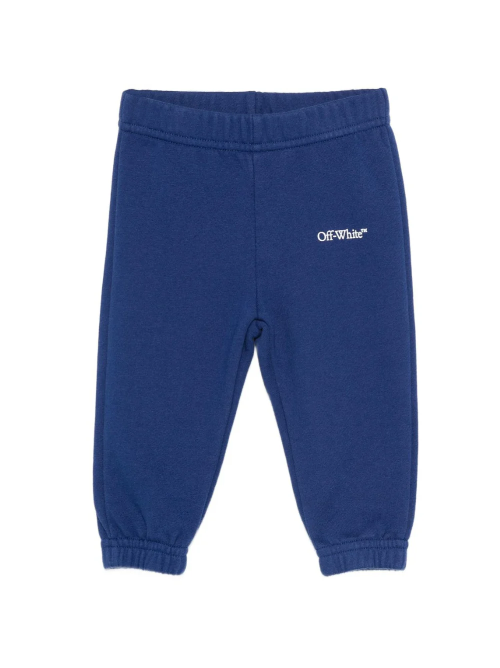 Pantaloni sportivi per neonato Off-White Kids blu con logo stampato e orli elasticizzati