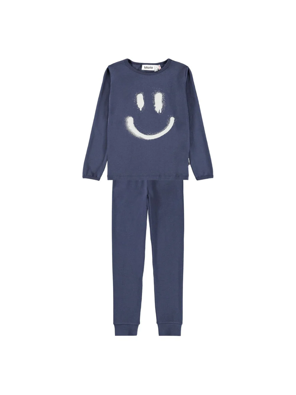 Pigiama per bambino Molo Lue blu con stampa smile
