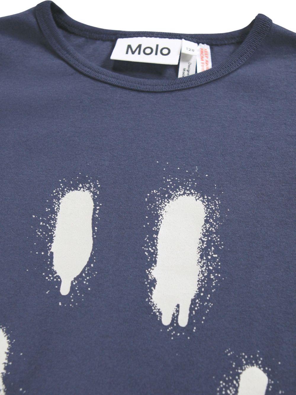 Pigiama per bambino Molo Lue blu con stampa smile - Image 3