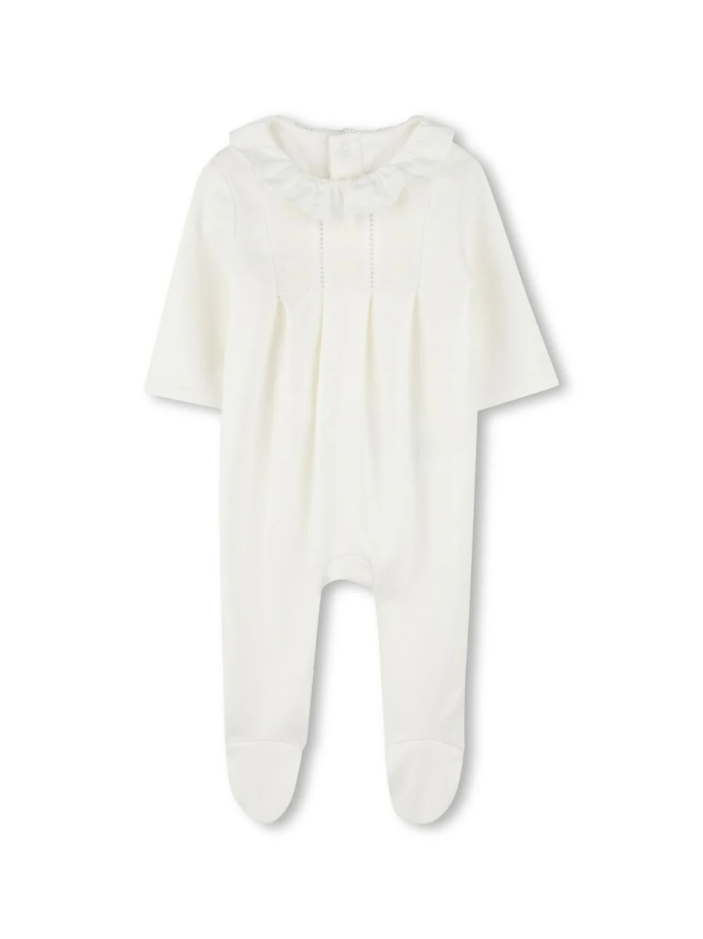 Pigiama per neonata Chloé Kids bianco con ruches