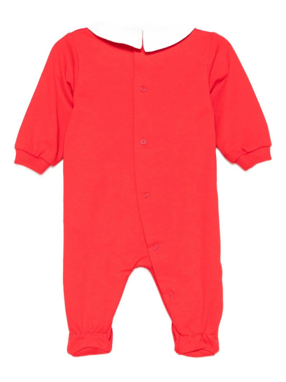 Pigiama per neonati Moschino Kids rosso con stampa Teddy e colletto alla Peter Pan - Image 2