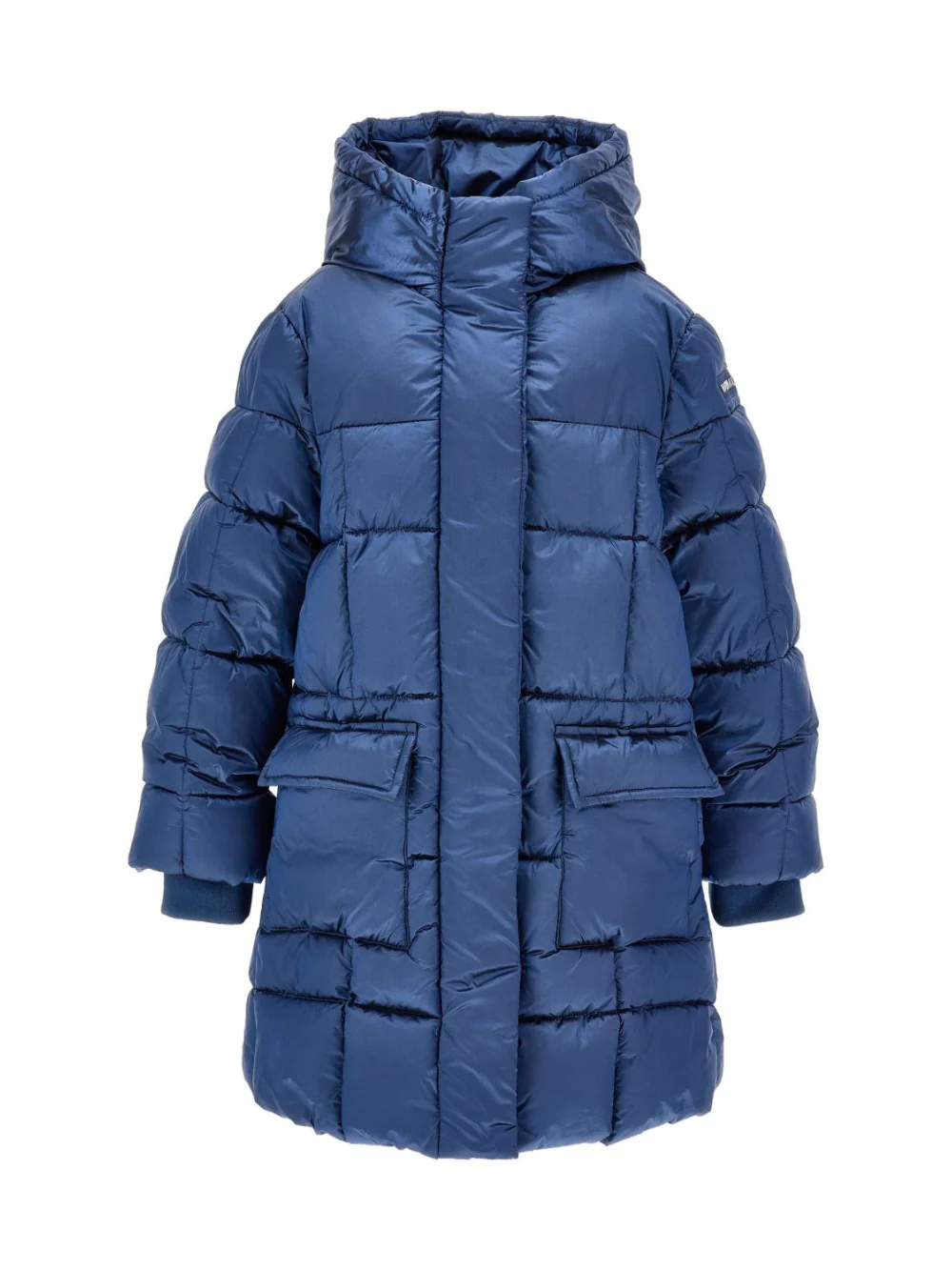 Piumino imbottito per bambina Monnalisa blu con cappuccio