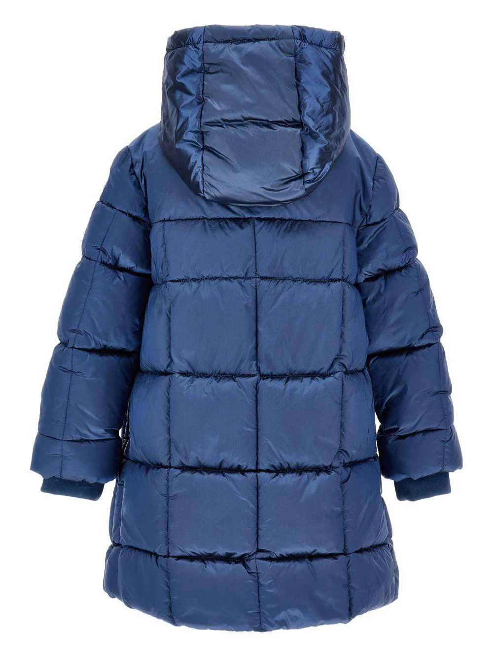 Piumino imbottito per bambina Monnalisa blu con cappuccio - Image 3