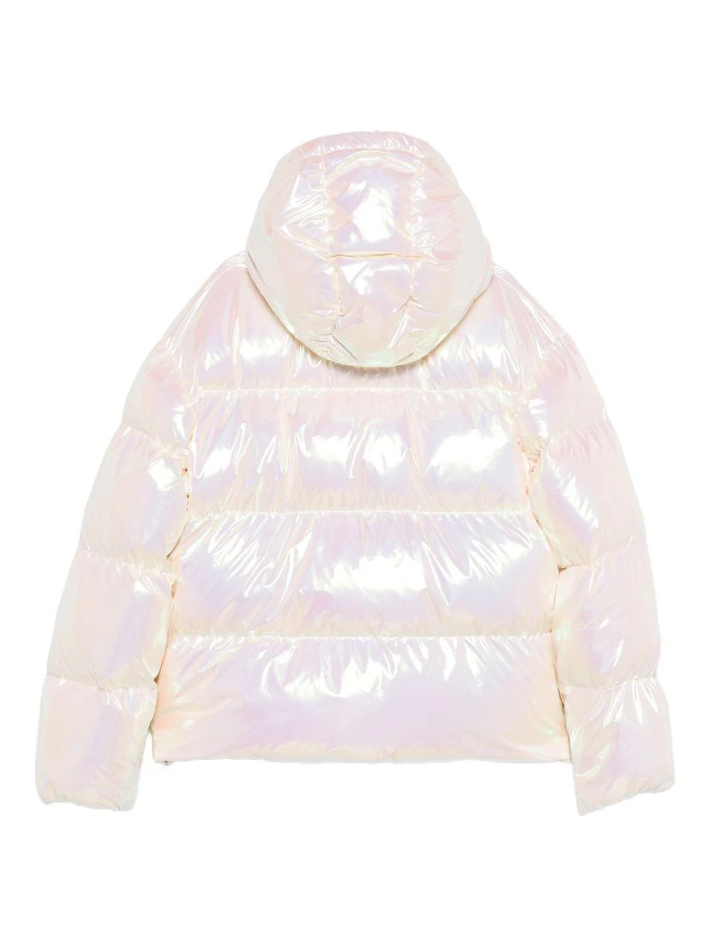 Piumino per bambina Palm Angels Kids rosa con effetto iridescente - Image 2