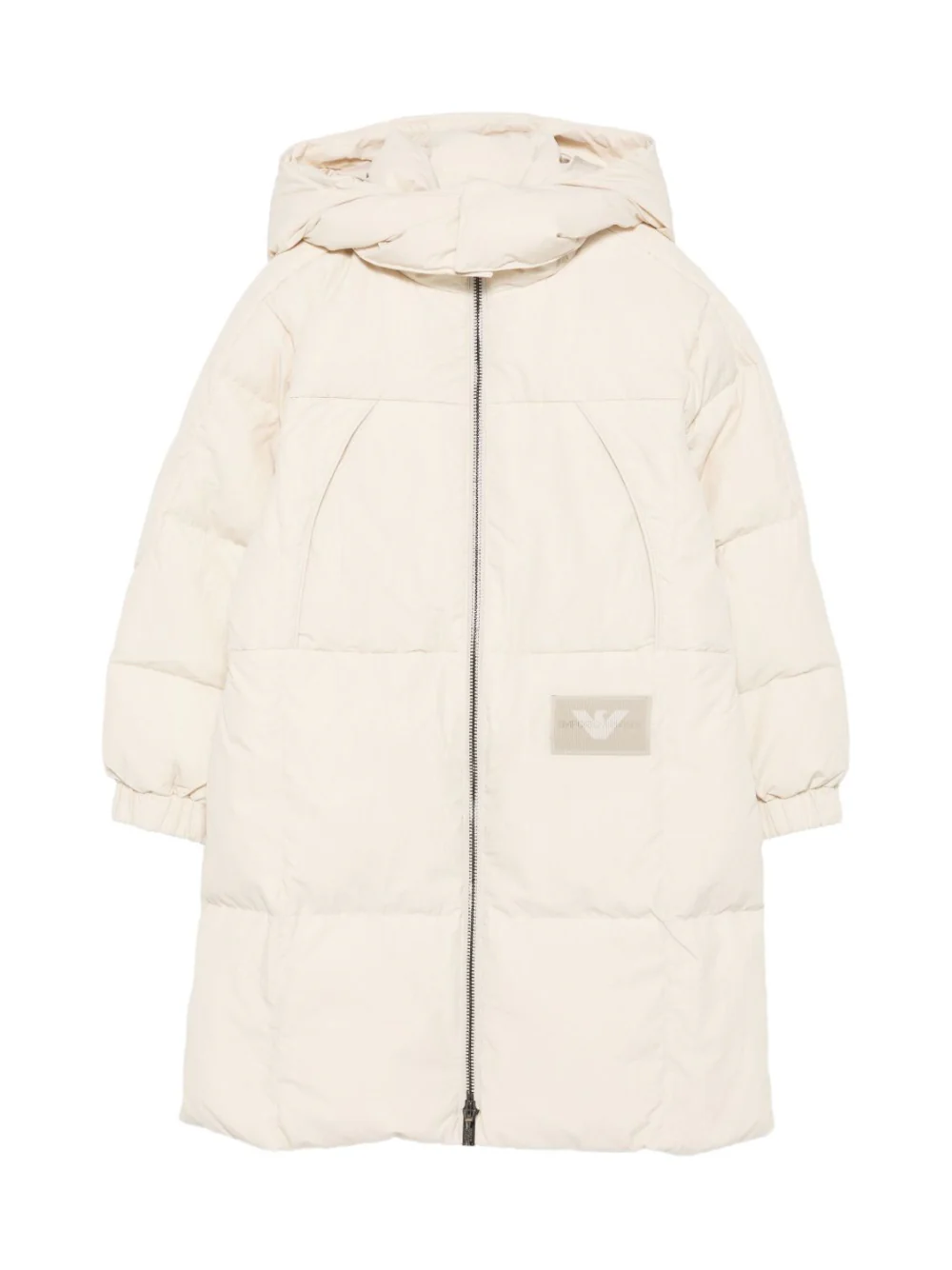 Piumino per bambino Emporio Armani Kids beige con cappuccio