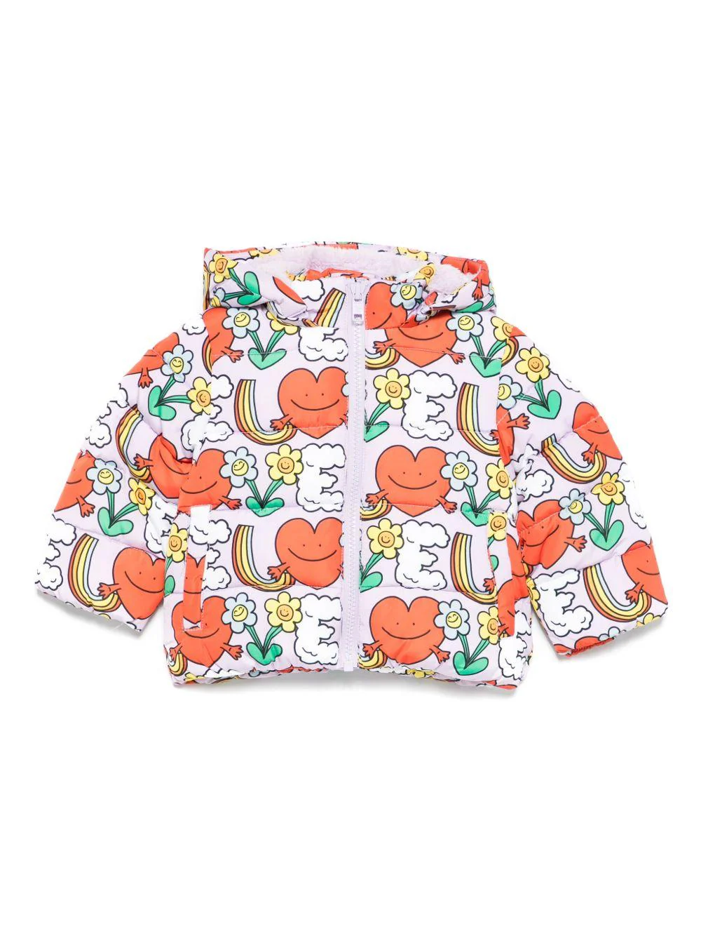 Piumino per neonata Stella McCartney Kids lilla con stampa grafica