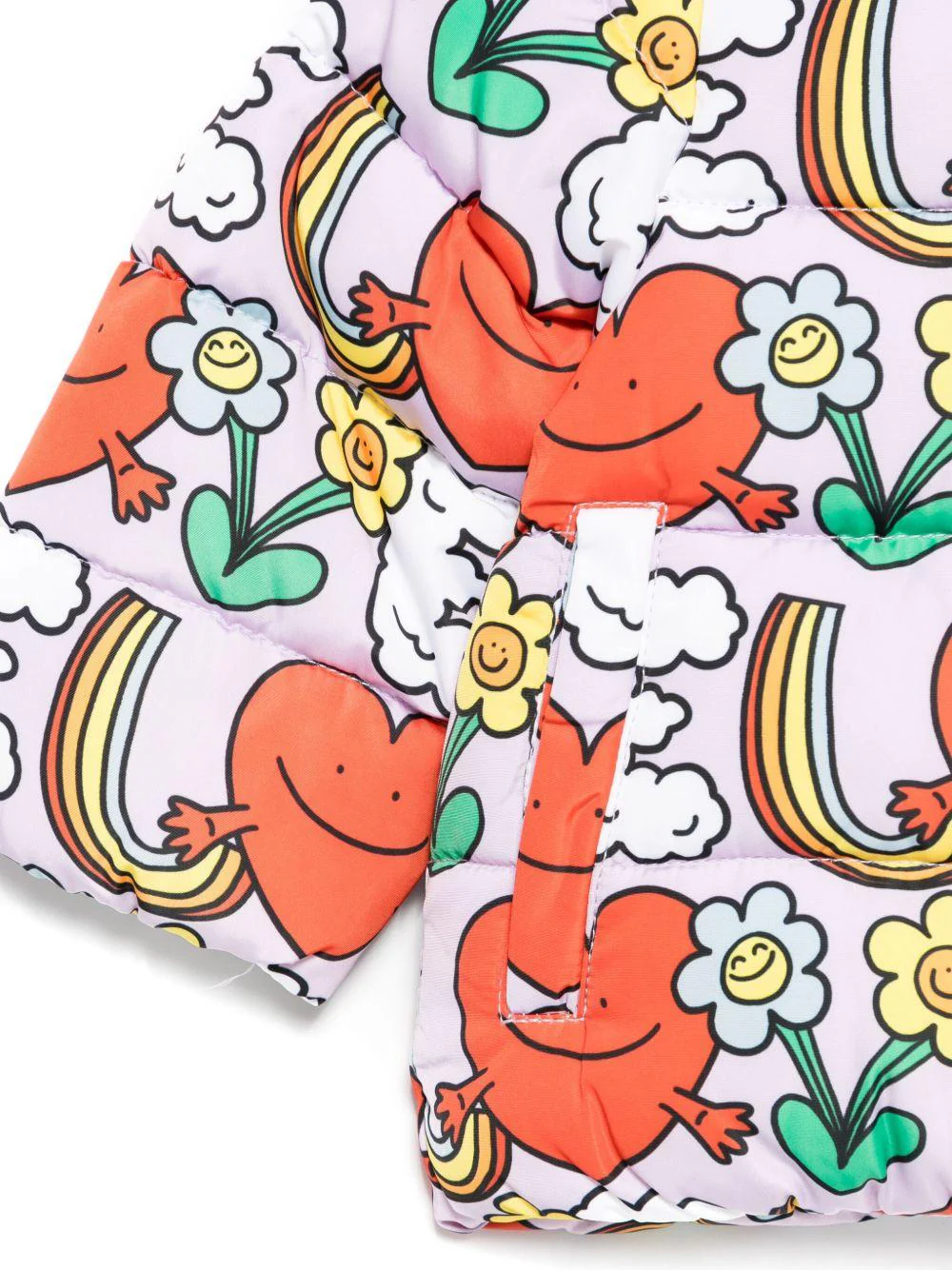 Piumino per neonata Stella McCartney Kids lilla con stampa grafica - Image 2