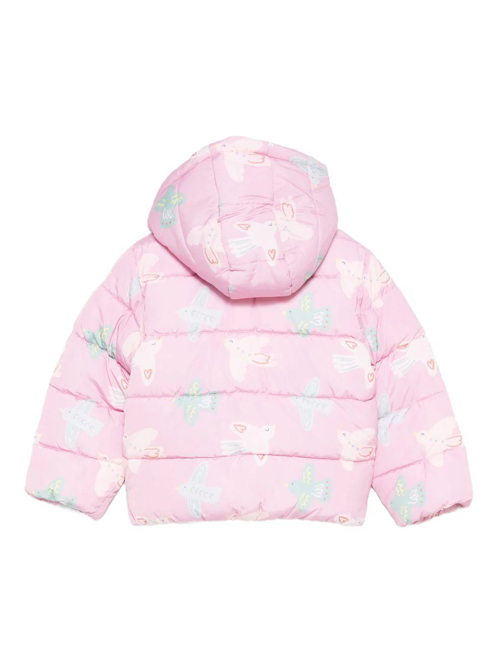 Piumino per neonata Stella McCartney Kids rosa con stampa uccelli - Image 2