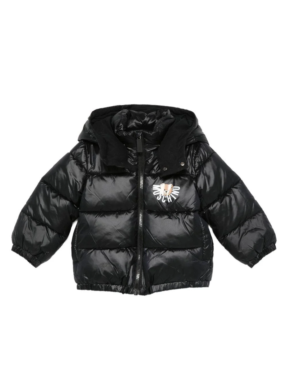 Piumino per neonati Moschino Kids nero con stampa con logo