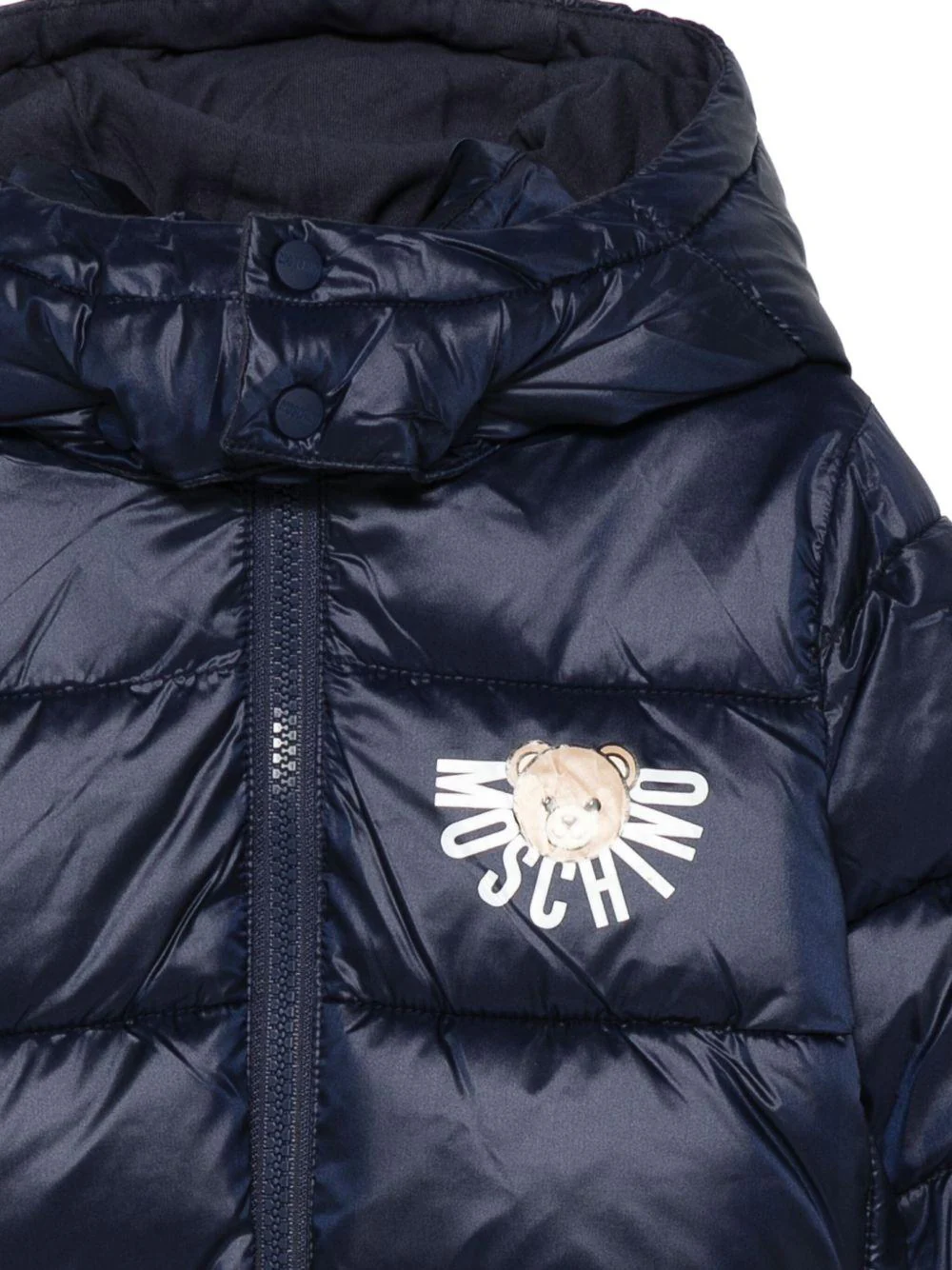 Piumino per neonato Moschino Kids blu con stampa con logo - Image 2