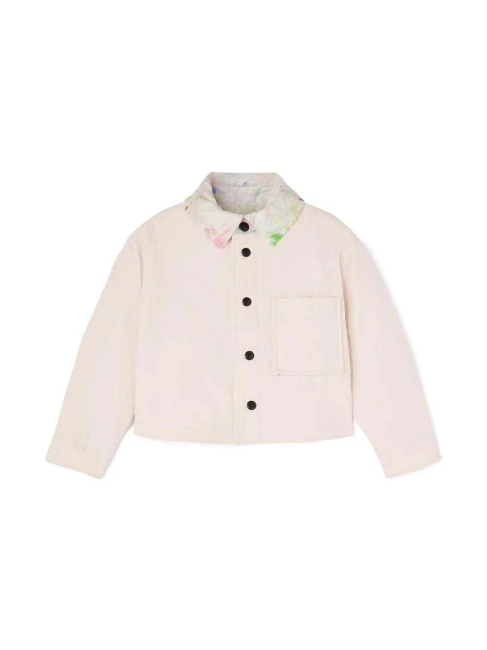 Piumino reversibile con stampa per bambina Palm Angels Kids rosa burro tasca frontale applicata - Image 3