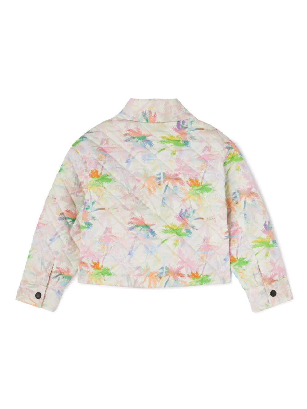 Piumino reversibile con stampa per bambina Palm Angels Kids rosa burro tasca frontale applicata - Image 4