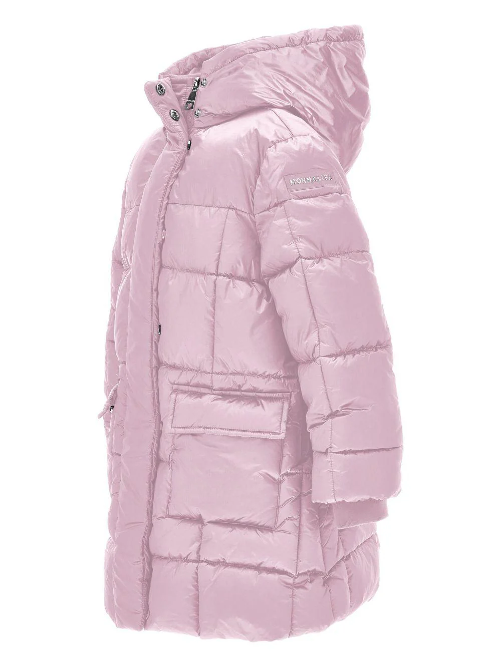 Piumino trapuntato per bambina Monnalisa rosa con cappuccio - Image 2