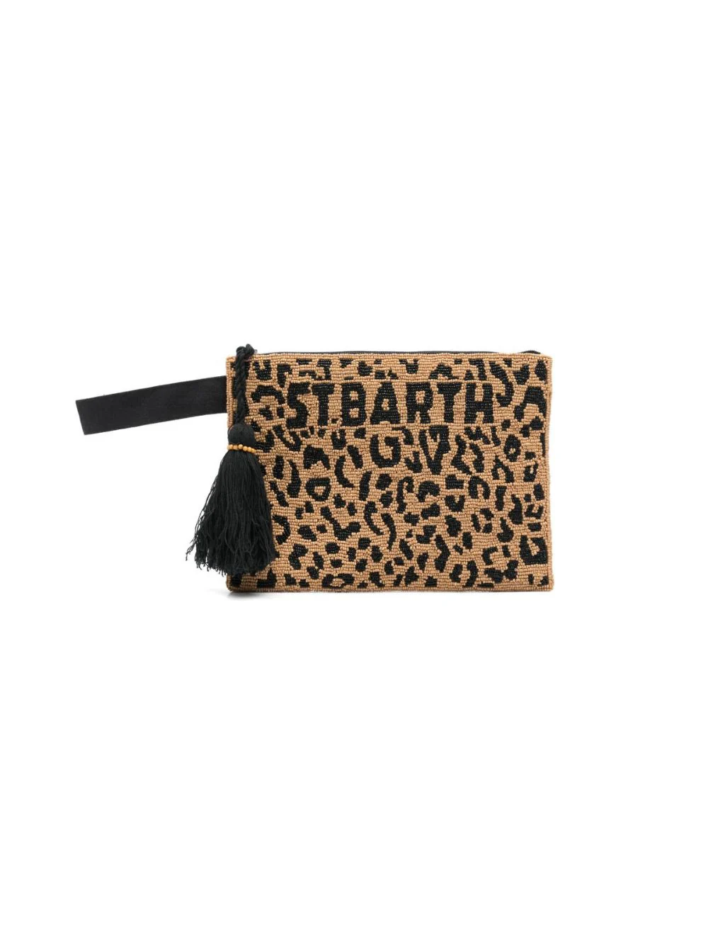 Pochette Aline MC2 Saint Barth marrone con stampa animalier