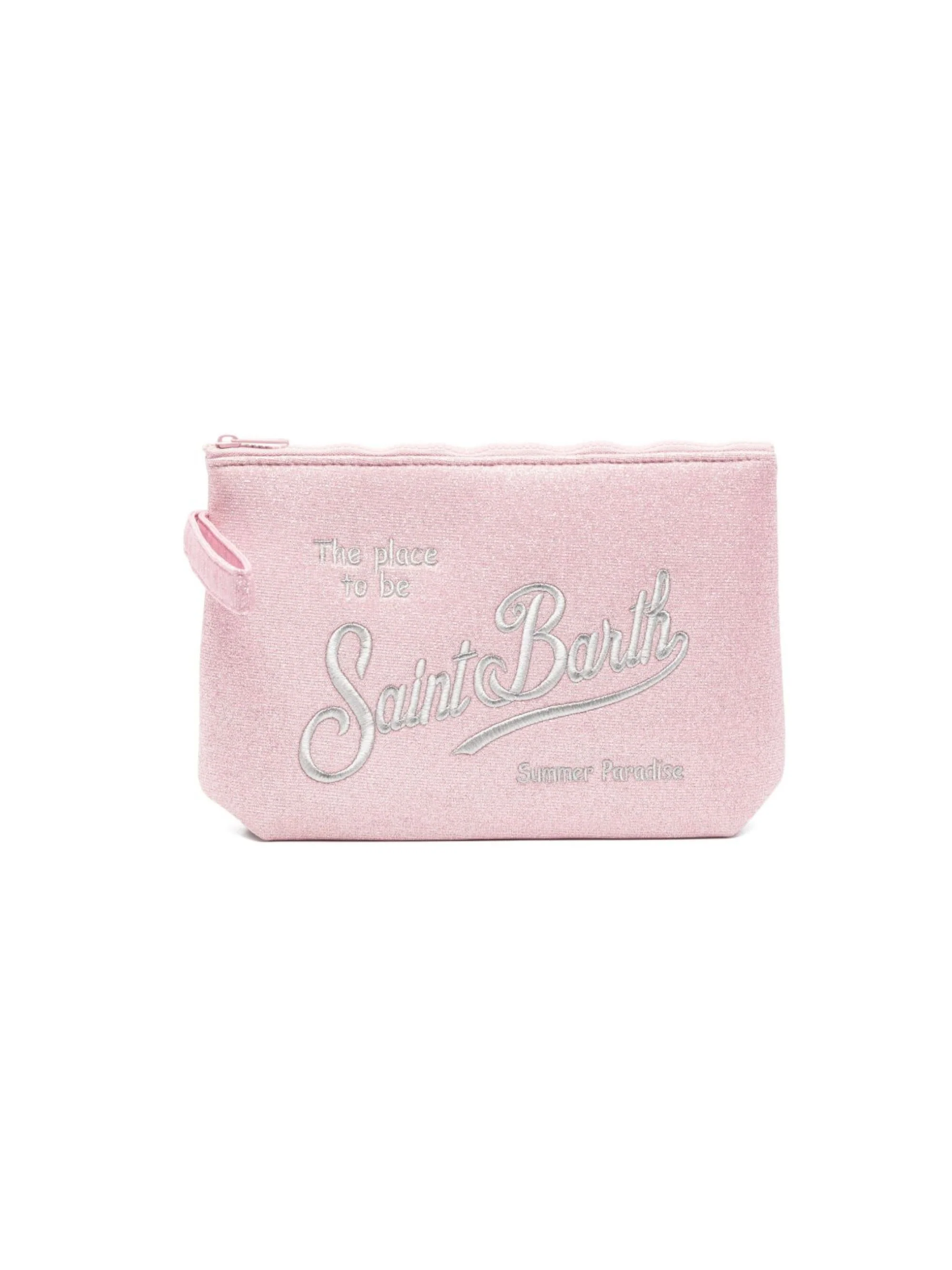 Pochette Aline MC2 Saint Barth rosa con finiture glitterate