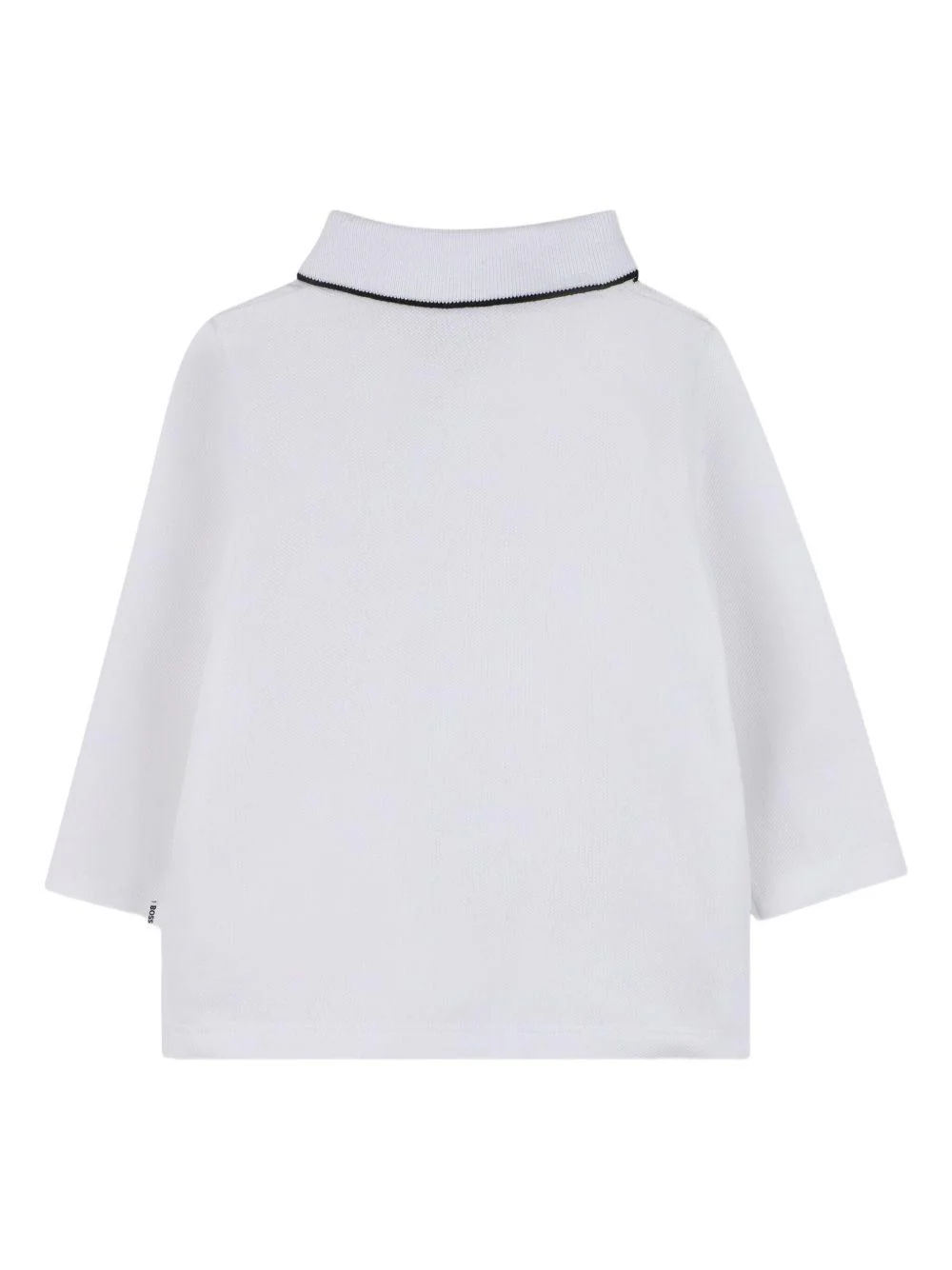 Polo a maniche lunghe per neonato Boss Kidswear bianca con logo - Image 3