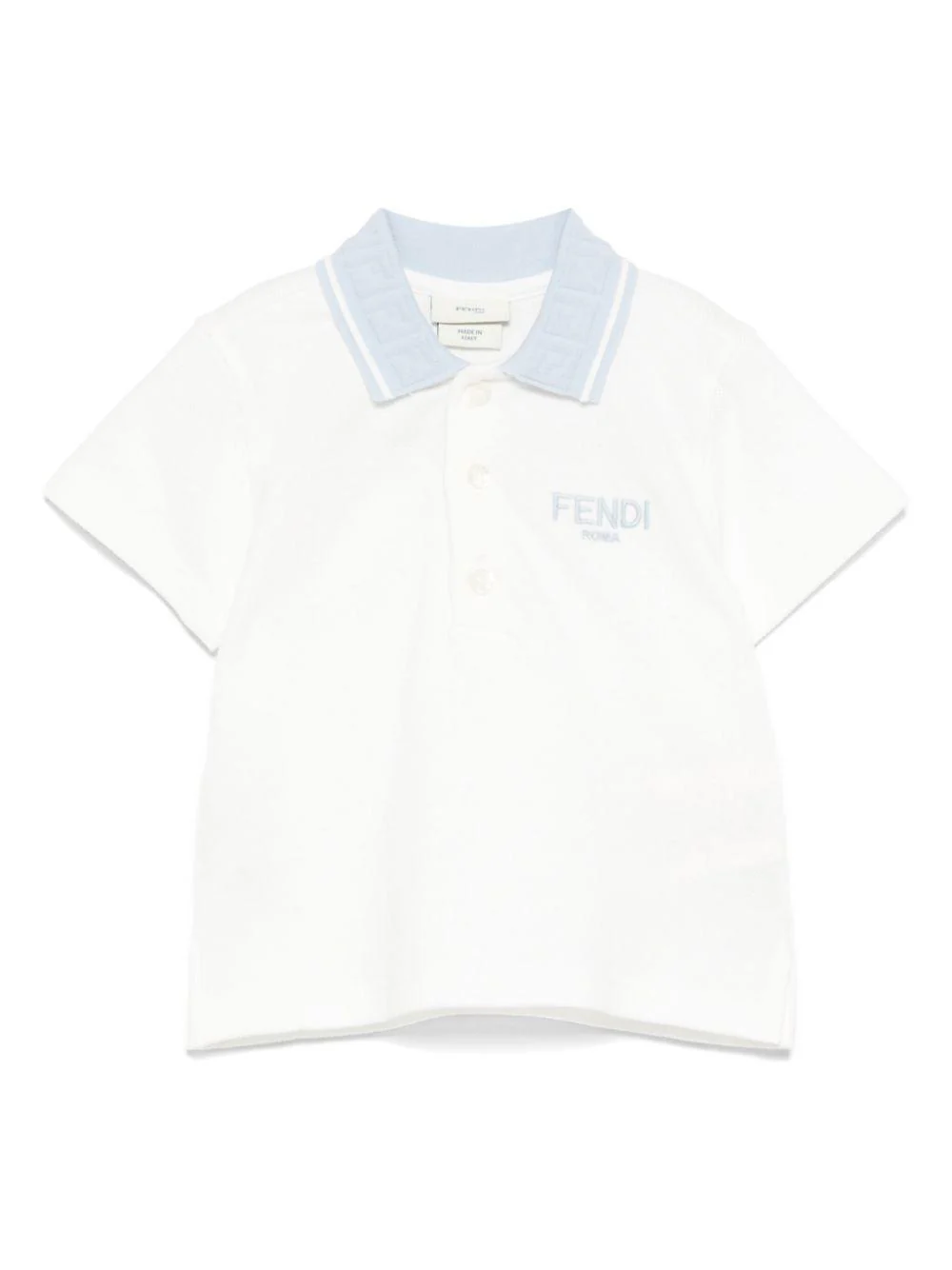 Polo baby per neonato Fendi Kids bianco con orlo dritto