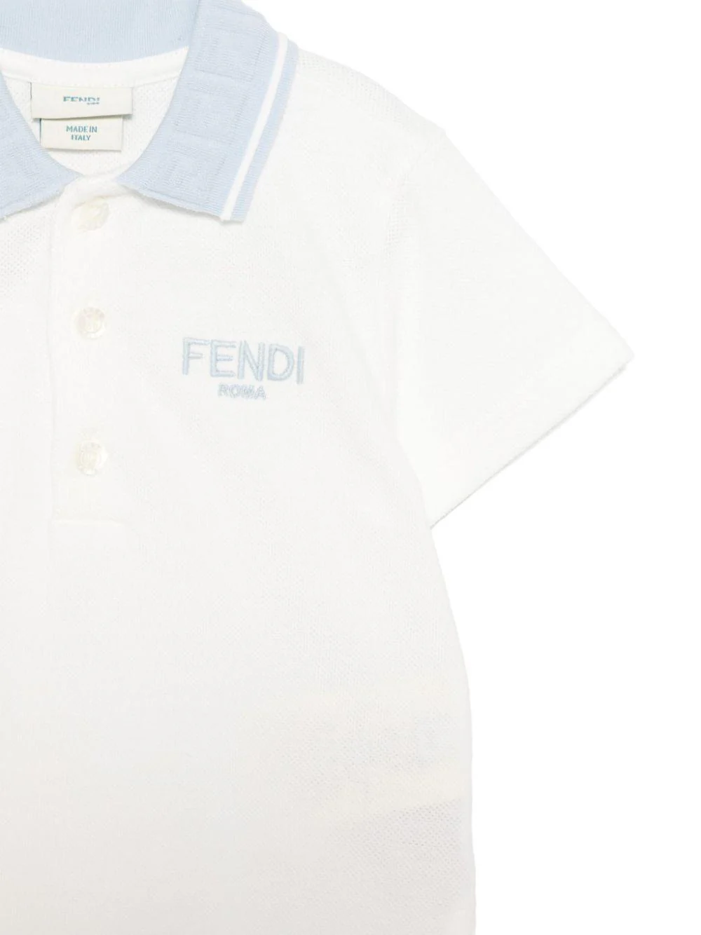 Polo baby per neonato Fendi Kids bianco con orlo dritto - Image 2