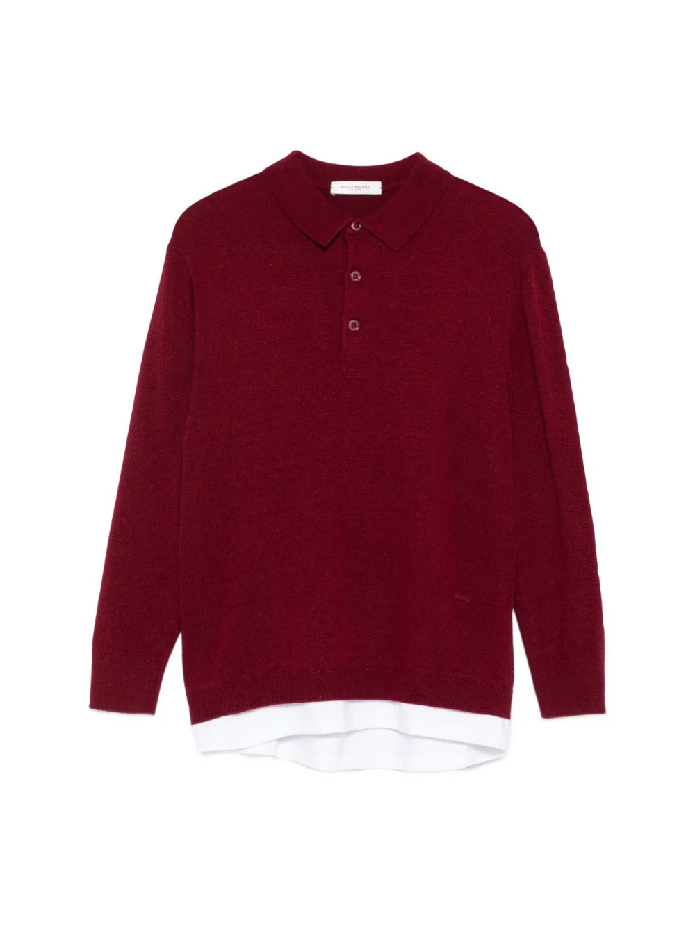 Polo per bambino Paolo Pecora Kids rosso scuro a maniche lunghe