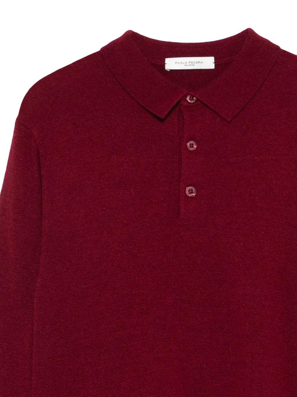 Polo per bambino Paolo Pecora Kids rosso scuro a maniche lunghe - Image 3
