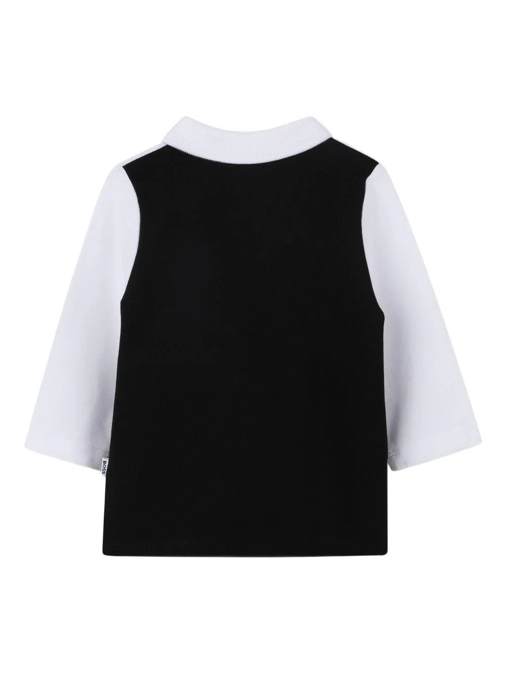 Polo per neonato Boss Kids bianca e nera con design color-block - Image 2
