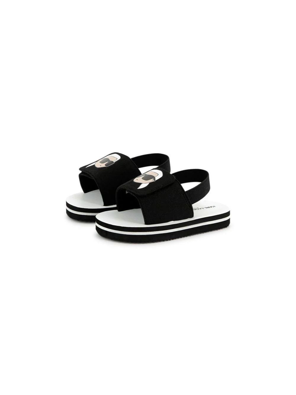 Sandali con stampa Choupette per bambina Karl Lagerfeld Kids nero con soletta con logo - Image 3
