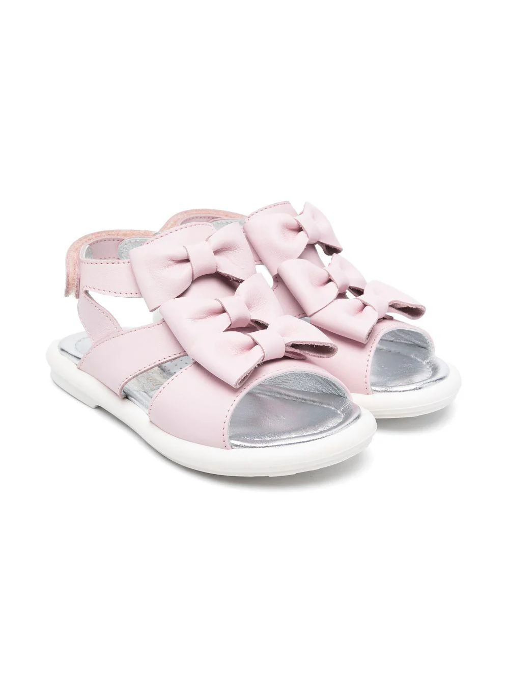 Sandali in pelle verniciata per bambina Monnalisa rosa con fiocco