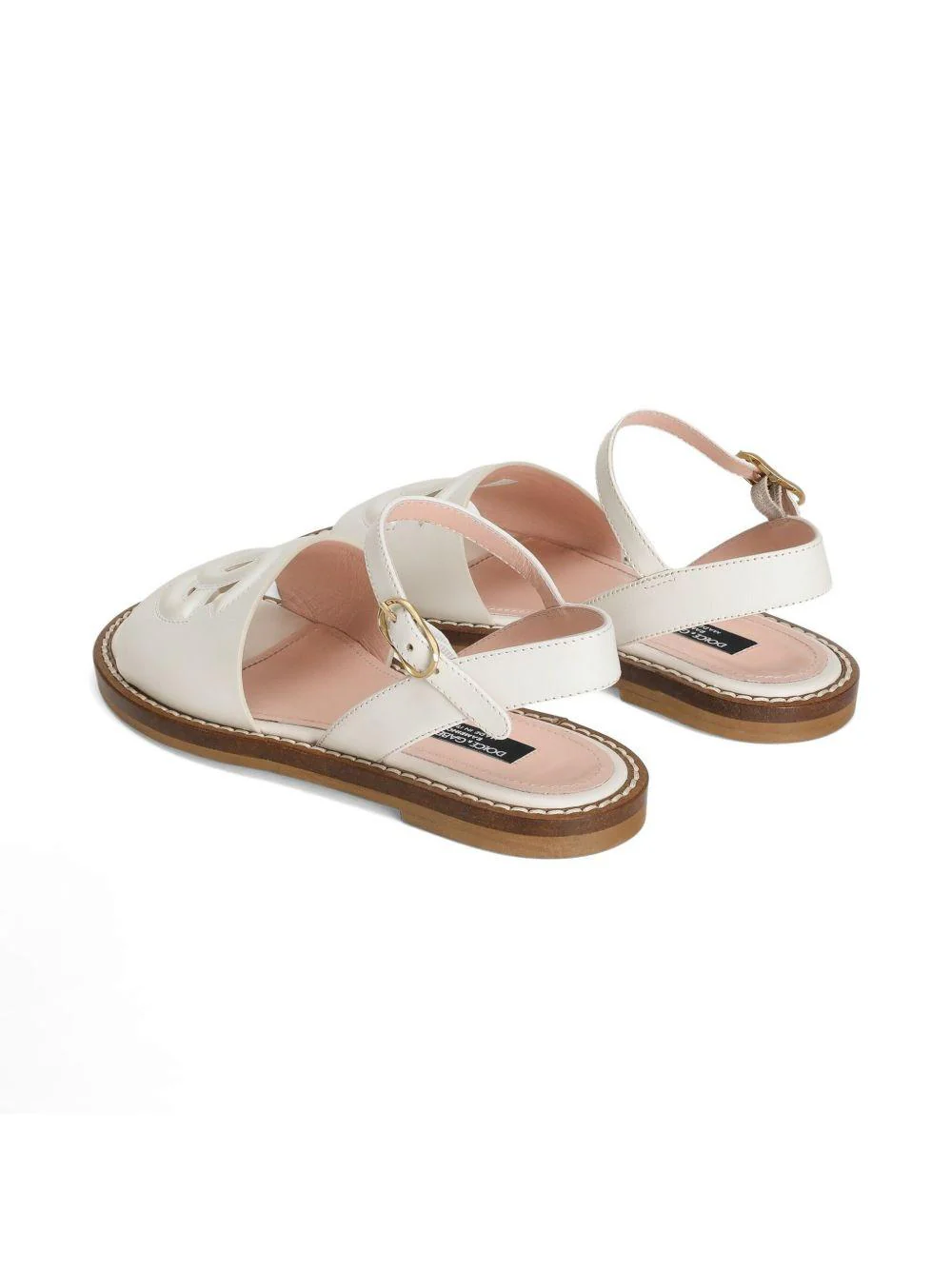 Sandali per bambina Dolce & Gabbana Kids bianco con dettaglio cut-out - Image 3