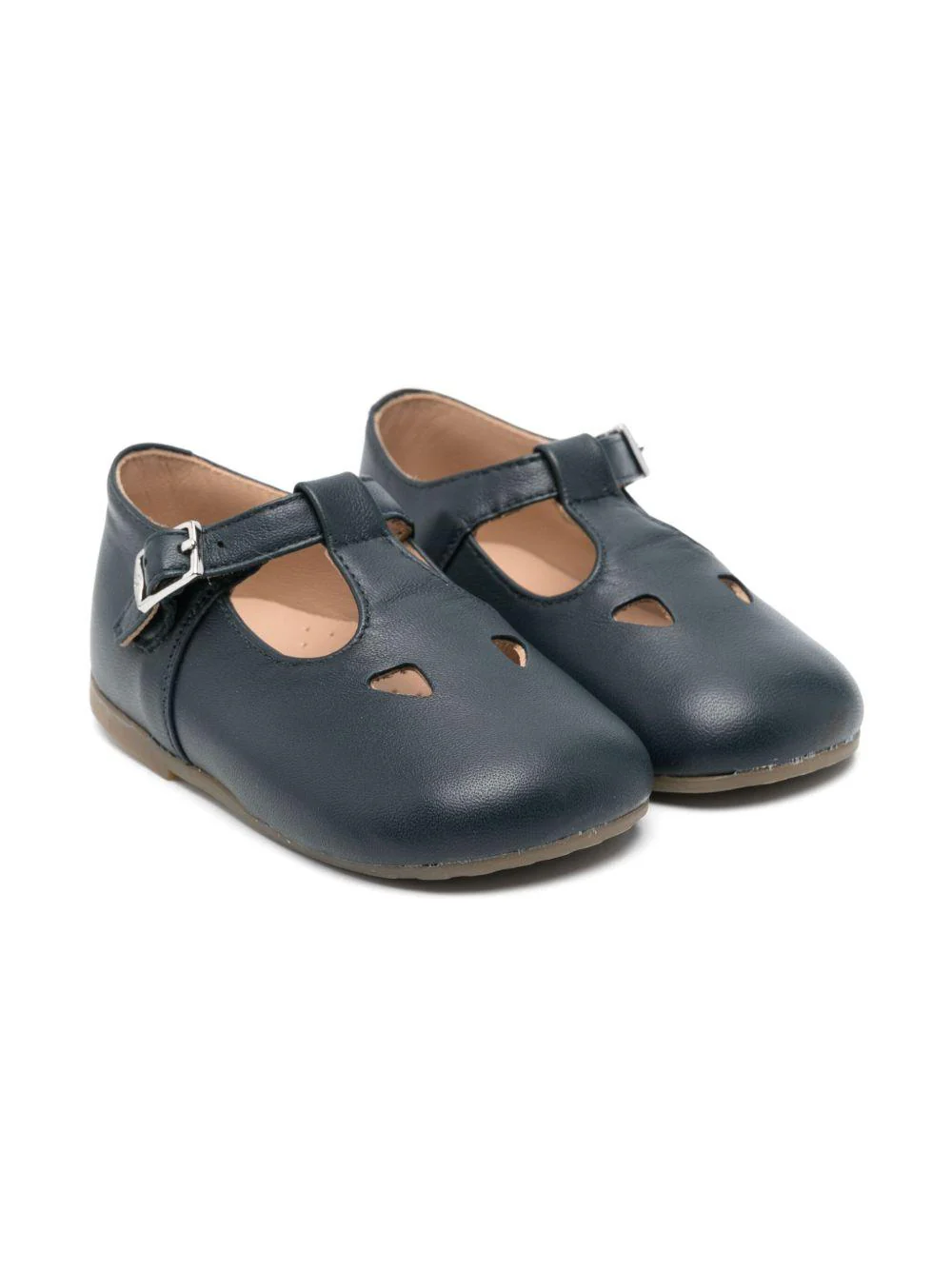 Sandali per bambina Eli1957 blu in pelle con chiusura laterale con fibbia