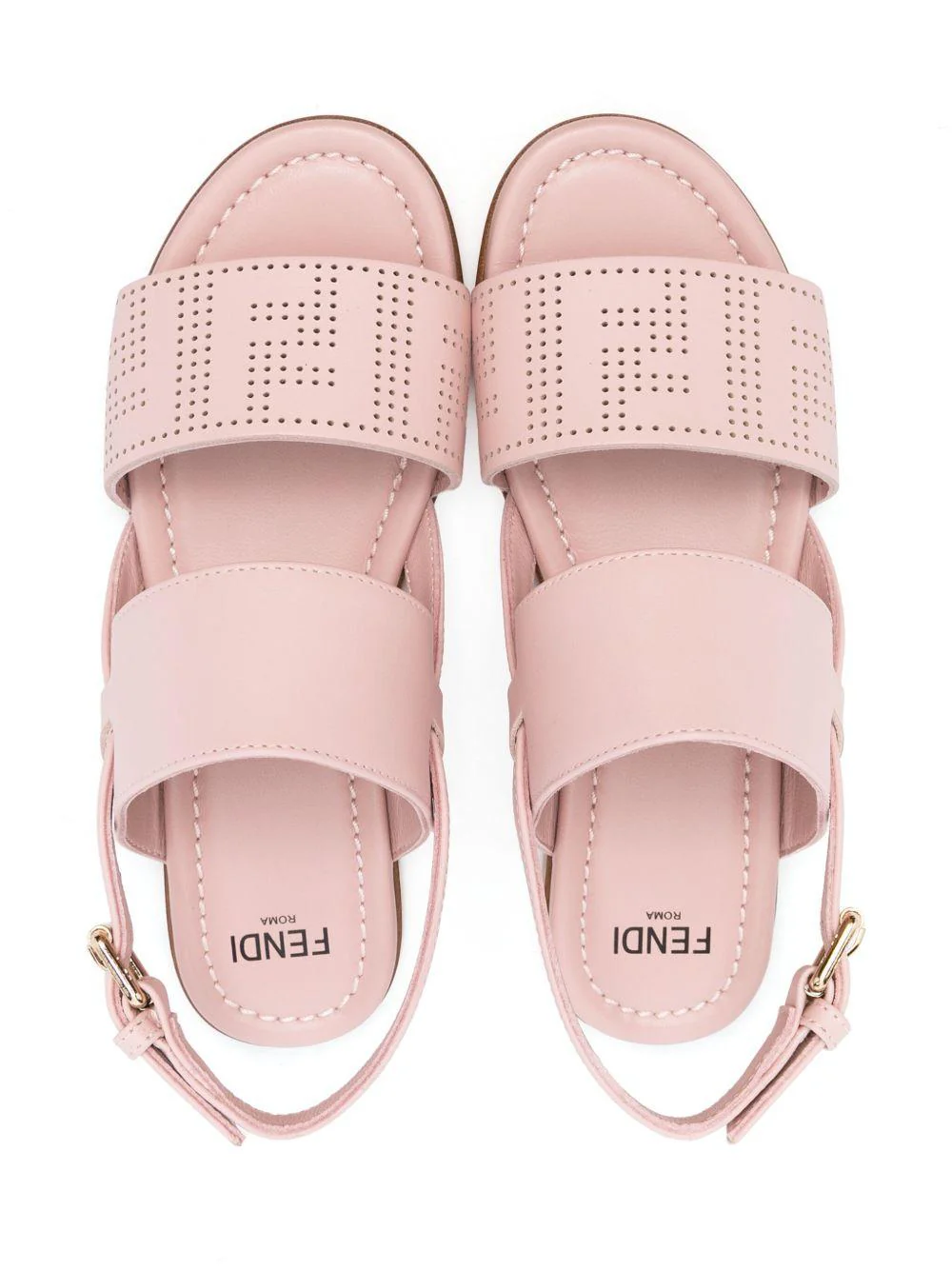 Sandali per bambina Fendi Kids rosa con logo - Image 3