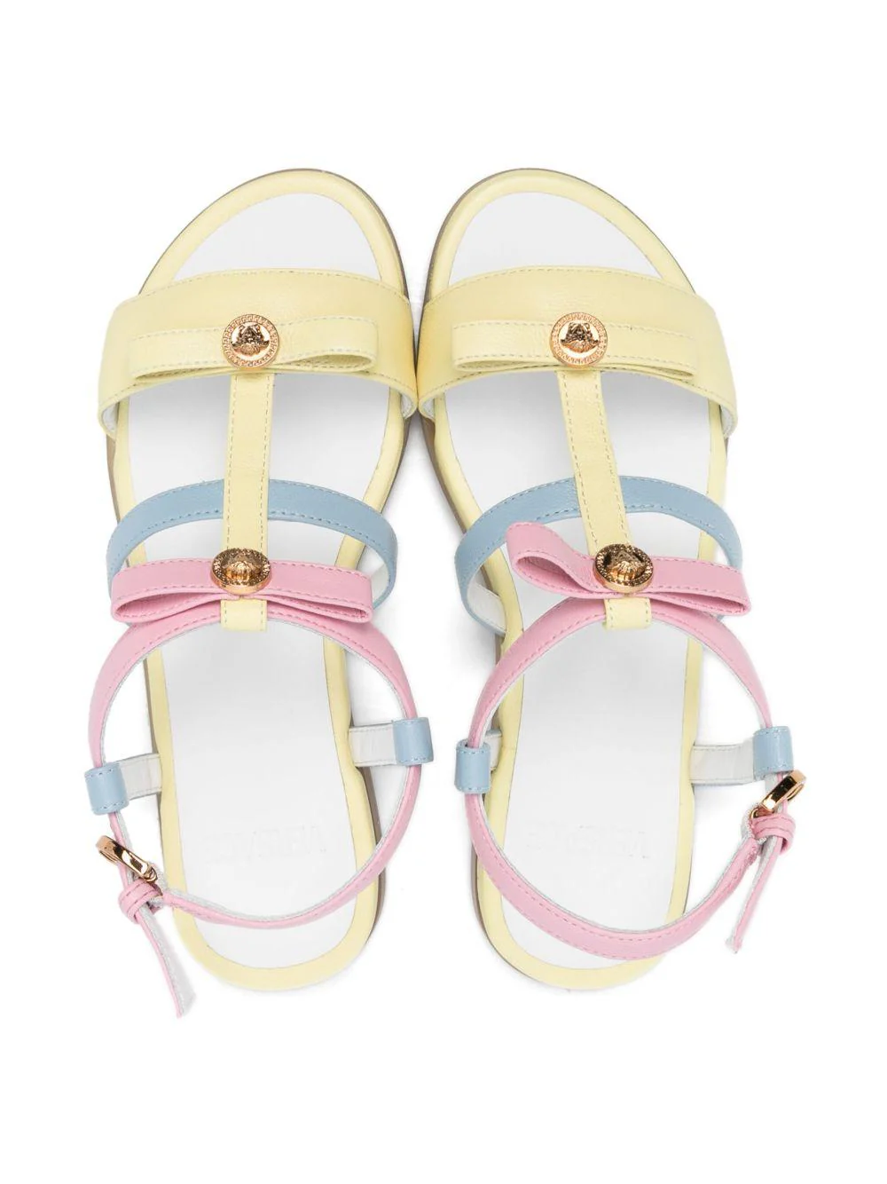 Sandali per bambina Versace Kids Medusa Head giallo con fasce modificabili - Image 3