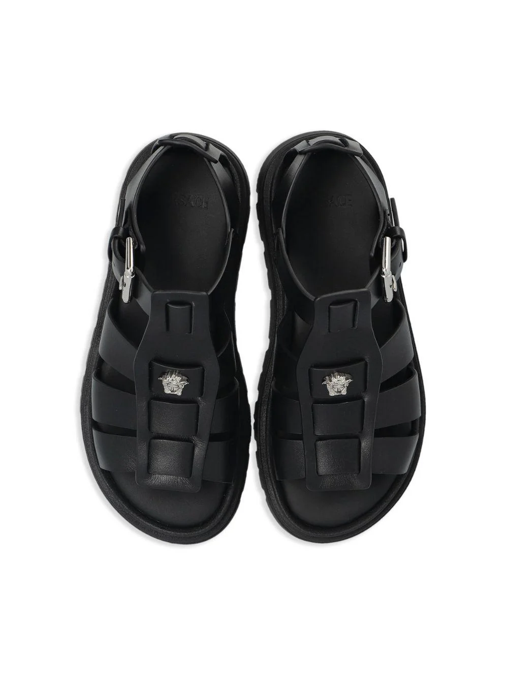 Sandali per bambina Versace Kids nero con placca Medusa - Image 3