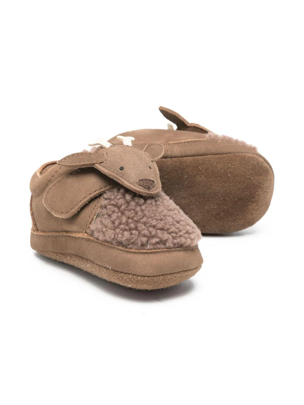Scarpe da culla per neonati Donsje beige con applicazioni alce - Image 3