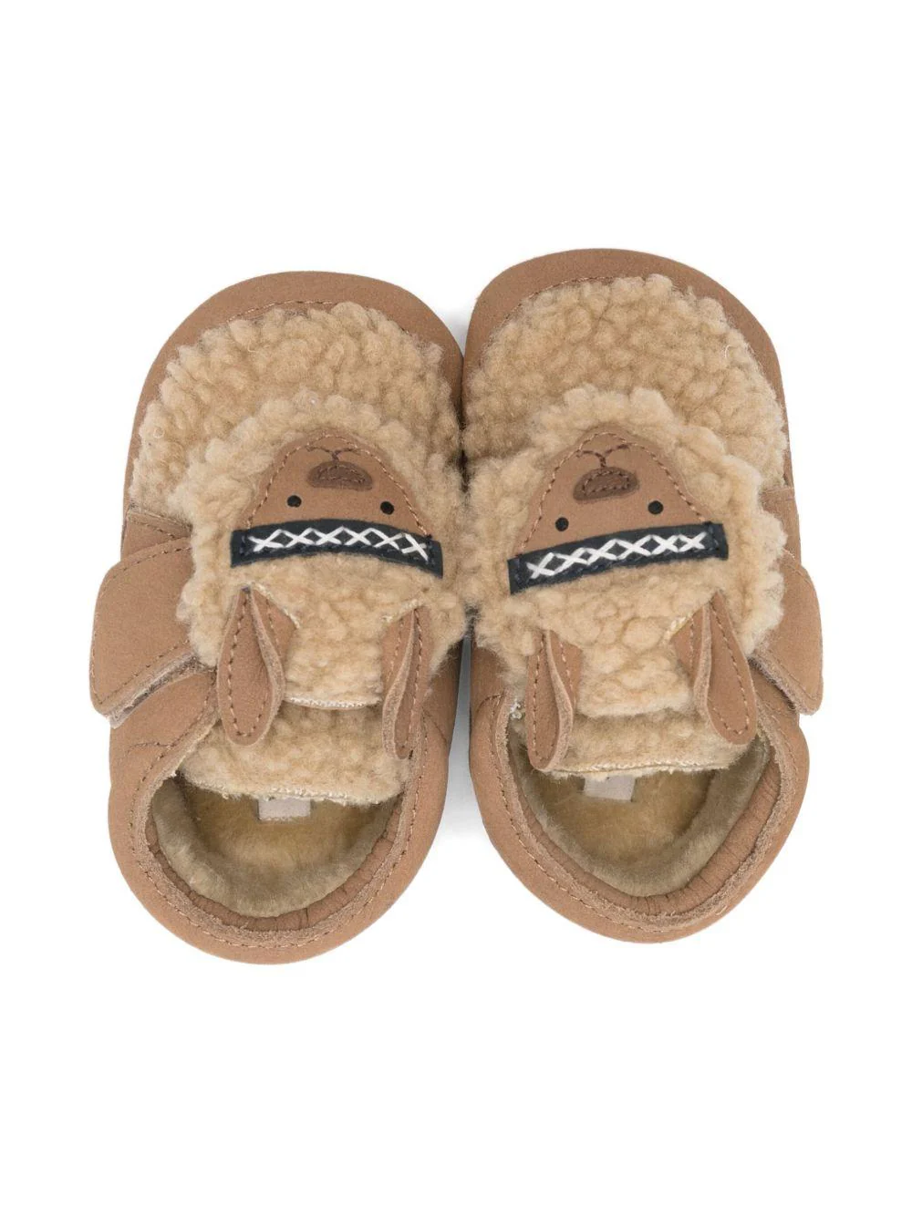Scarpe da culla per neonati Donsje beige con applicazioni in pelle di pecora - Image 2