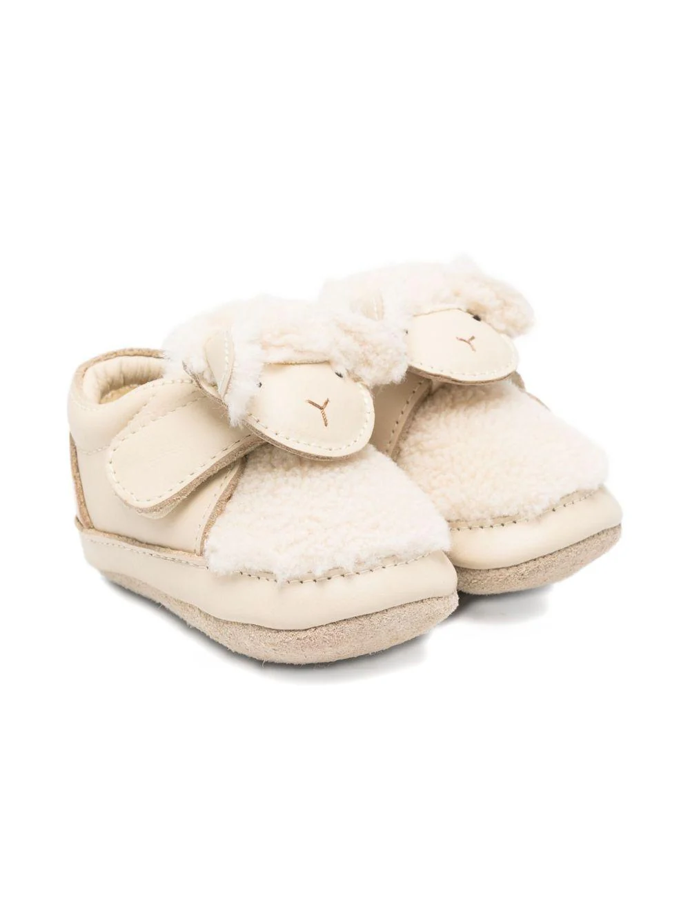 Scarpe da culla per neonati Donsje beige con muso di pecora