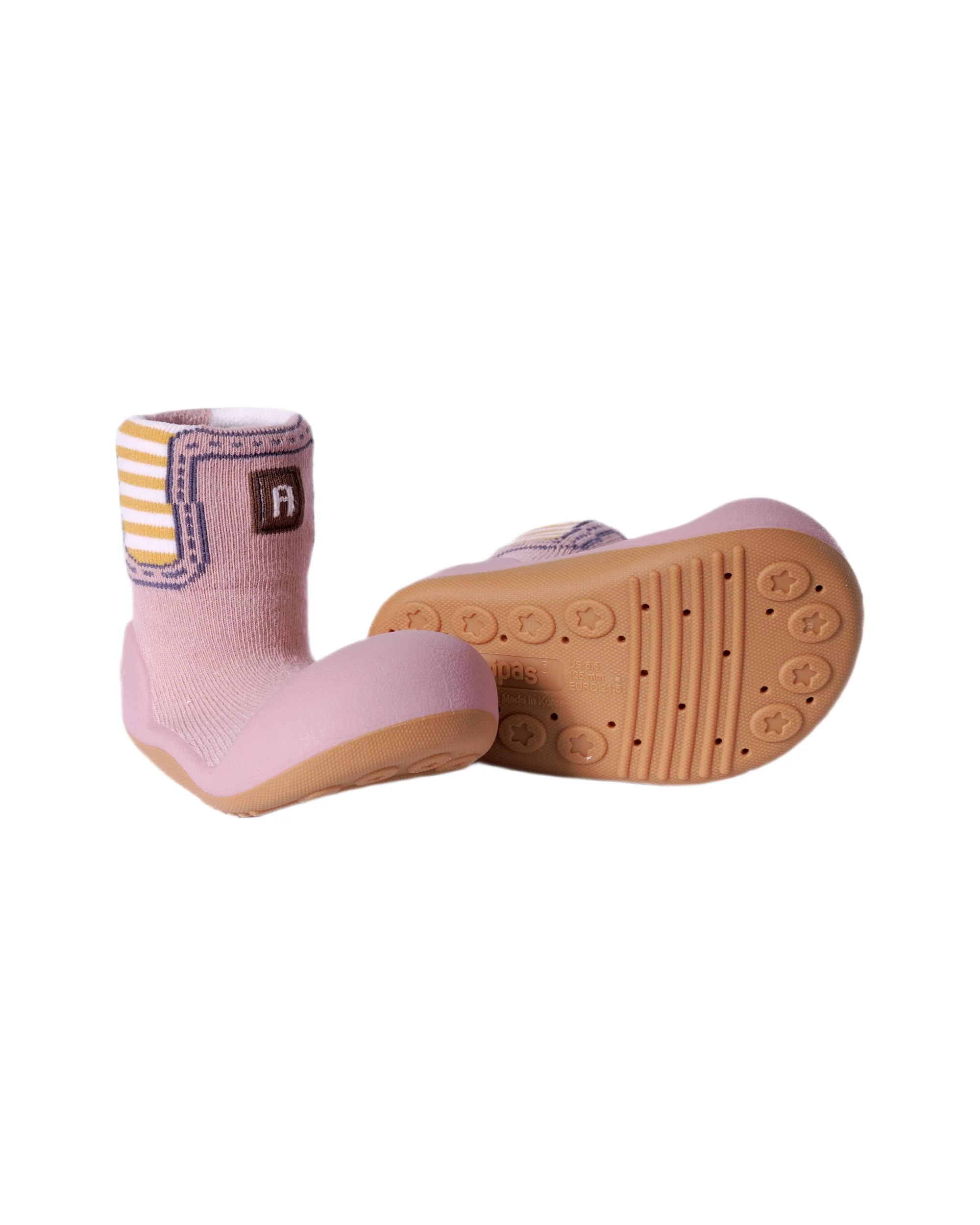 Scarpe primi passi neonata Attipas rosa con gambale alto - Image 2