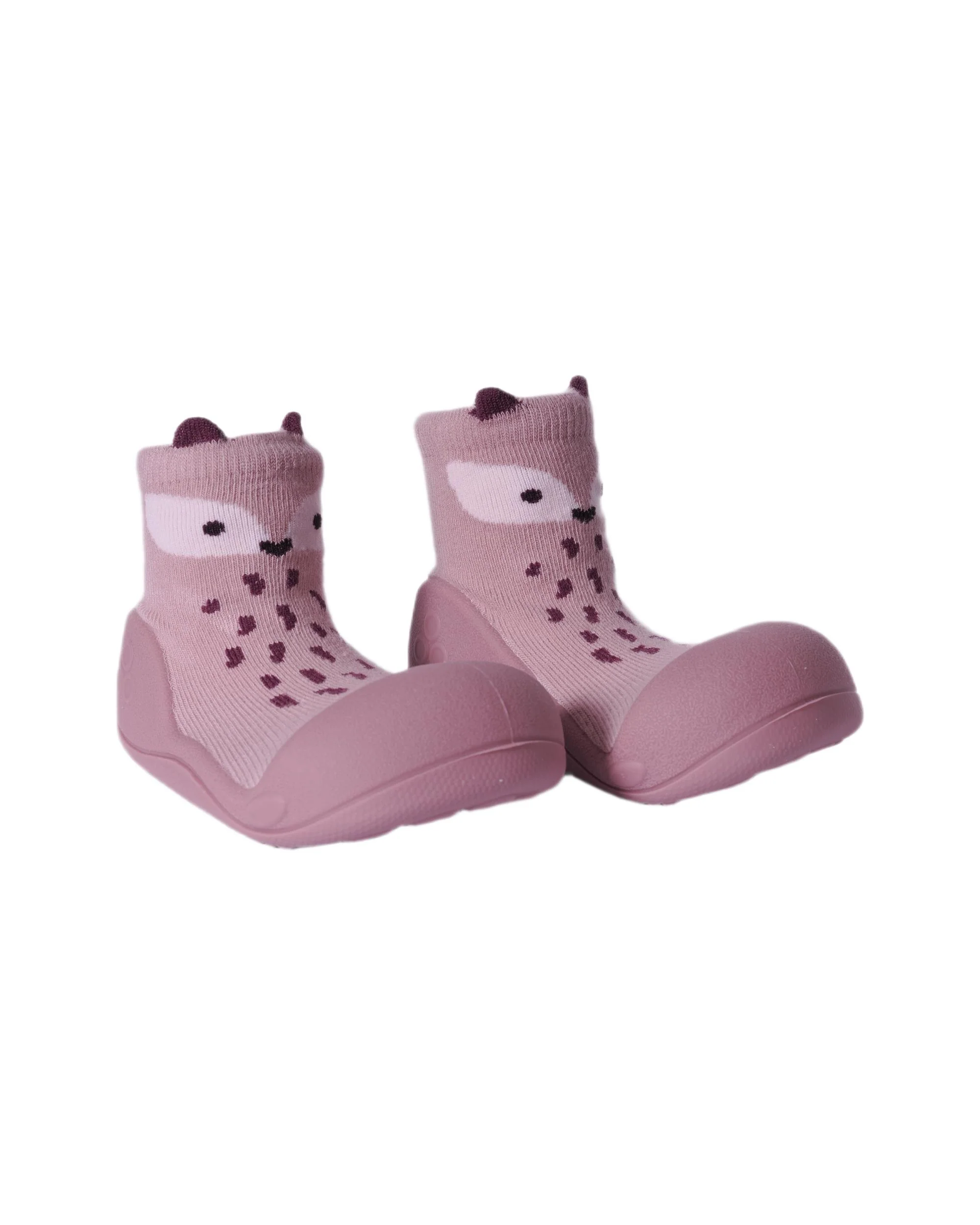 Scarpe primi passi per neonati Attipas rosa con motivo di volpe - Image 2